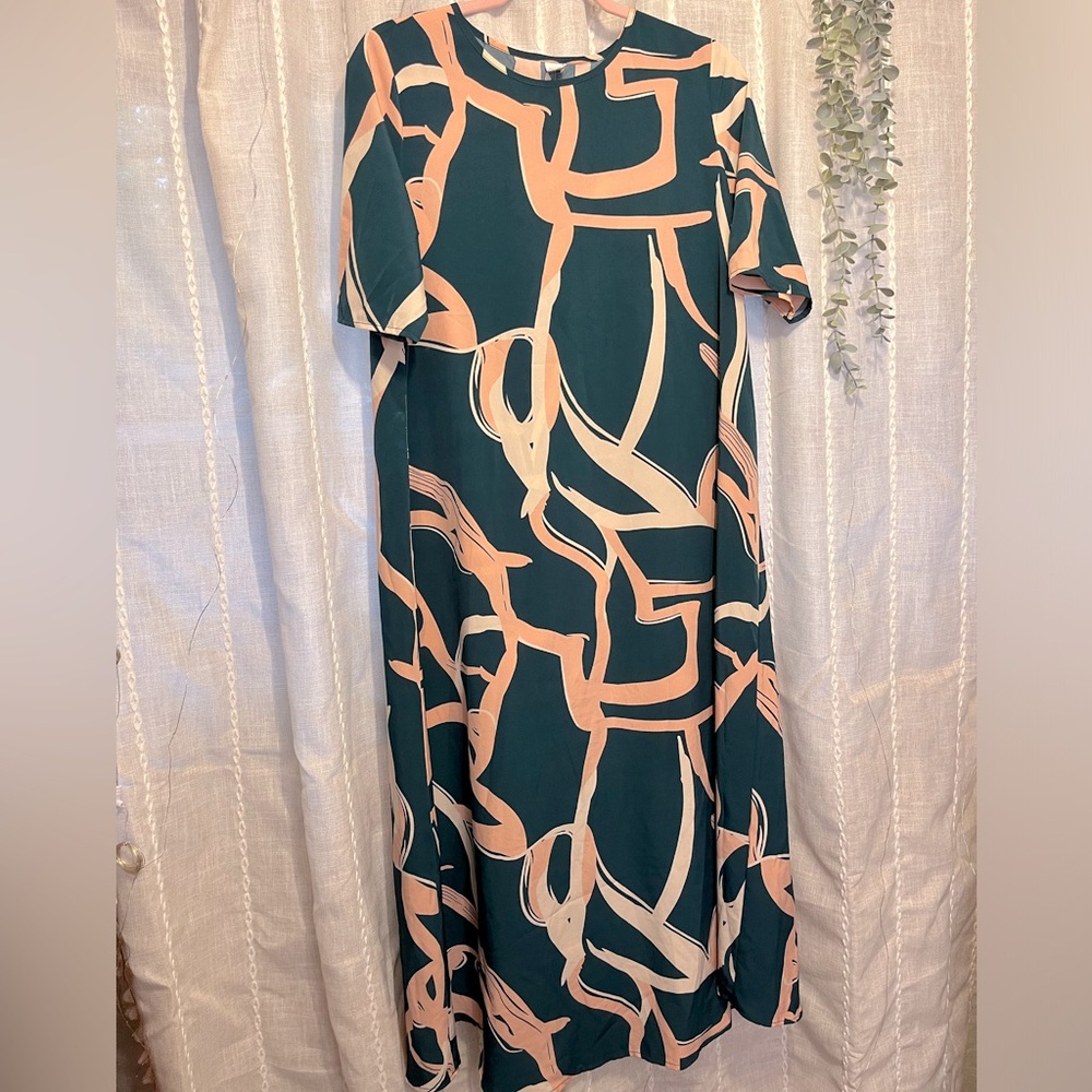 Miami Vibes Bold Teal Maxi